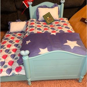 American Girl Trundle Bed and Bedding Set - Reversible Bitty Baby